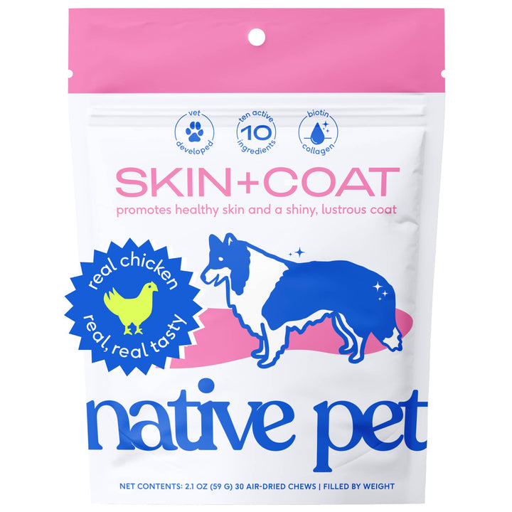 Skin + Coat Chews, Skin & Coat Supplement for Dogs, 60 ct.