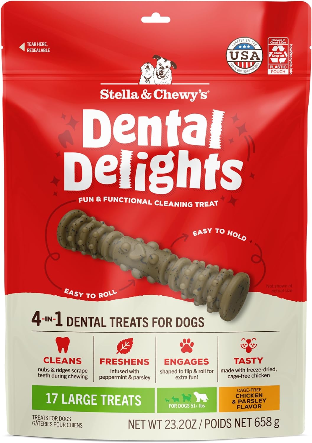 Stella and Chewy's Dental Delights - 4 in One Dental Treats for Dogs