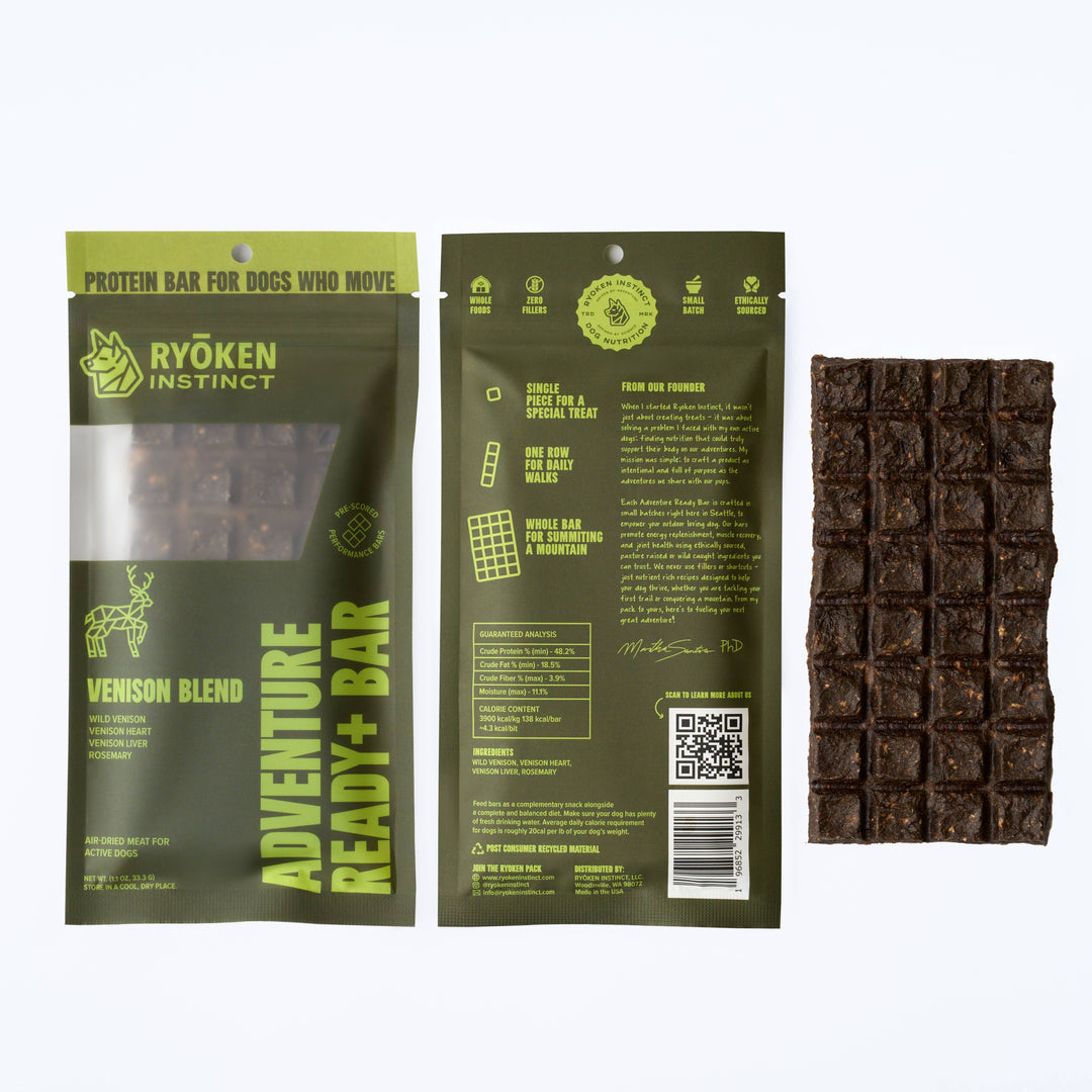 Venison Treat & Snack Bar for Active Dog - Energy & Recovery