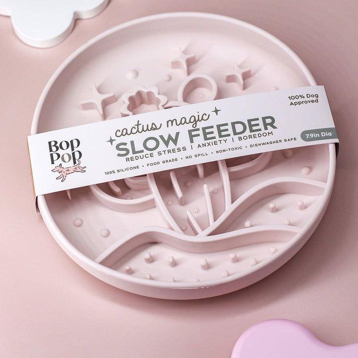 Slow Feeder + Activity Bowl  | Cactus Magic in Boho Beige