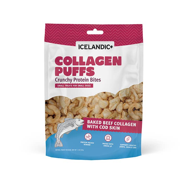 Icelandic+ Beef Collagen Puffs w/ Cod Skin Small Dogs 1.3-oz