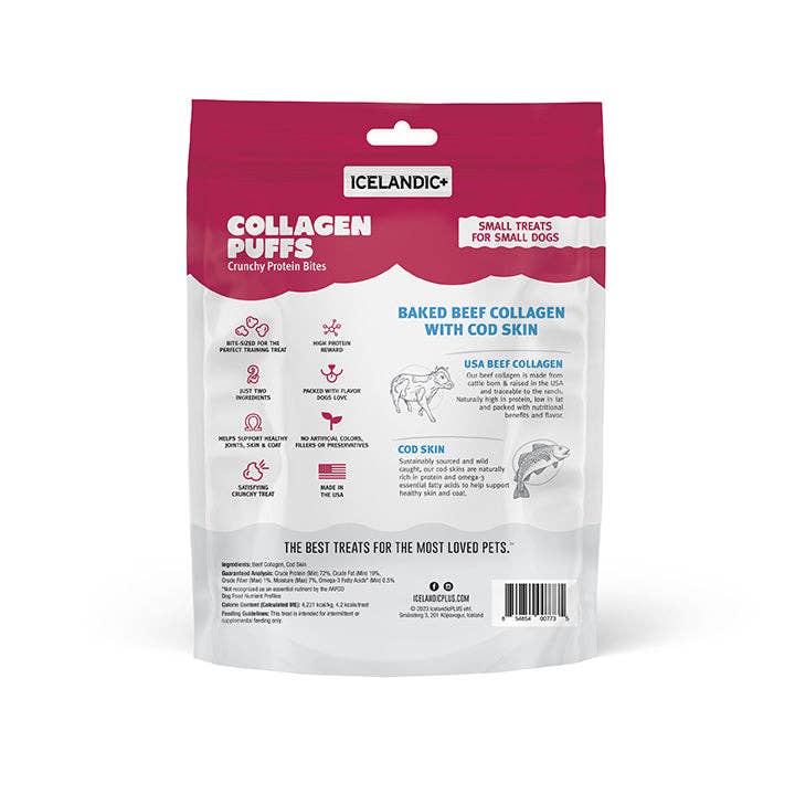 Icelandic+ Beef Collagen Puffs w/ Cod Skin Small Dogs 1.3-oz