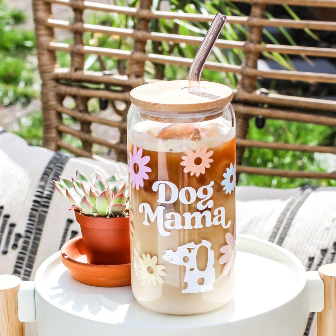 Dog Mama Glass | Lid + Straw