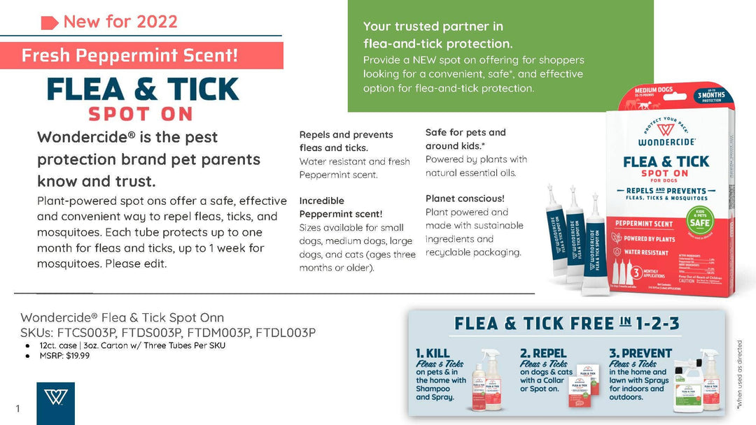 Flea & Tick Spot On for Dogs + Cats with Natural Essential Oils