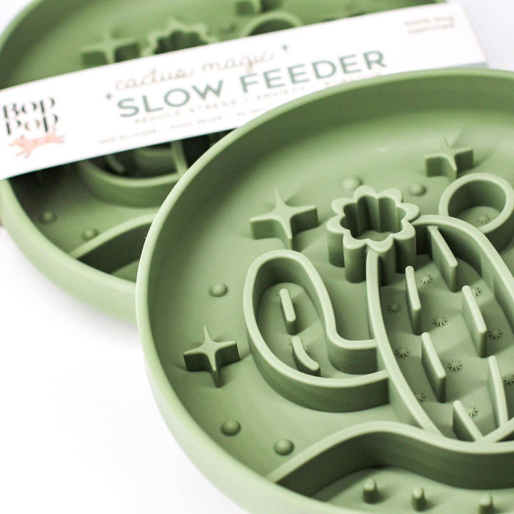 Slow Feeder + Activity Bowl  | Cactus Magic in Sage Green