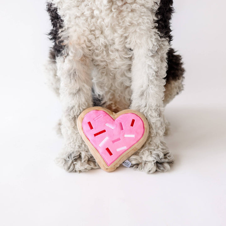 Pink Heart Sugar Cookie Dog Toy