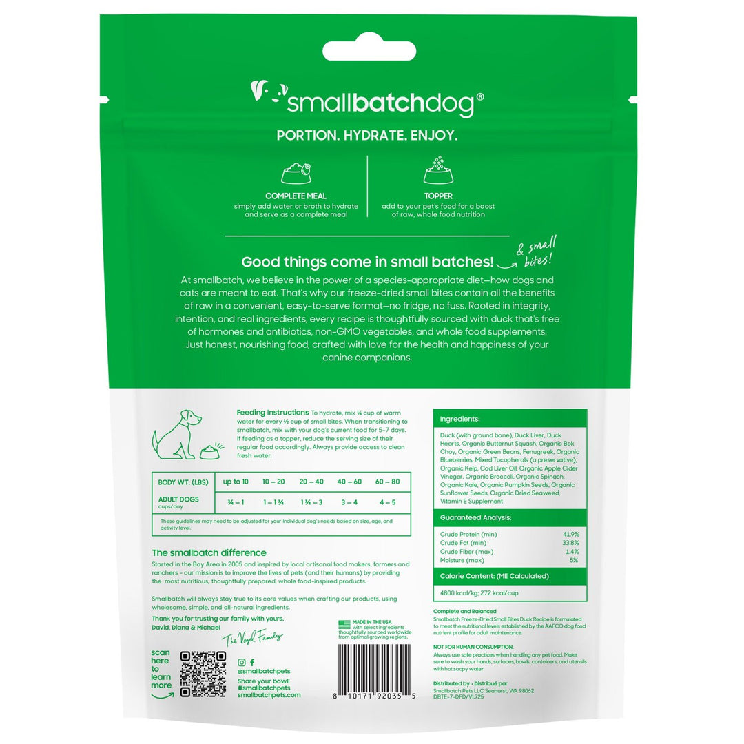 Freeze-Dried Raw Small Bites Duck Recipe