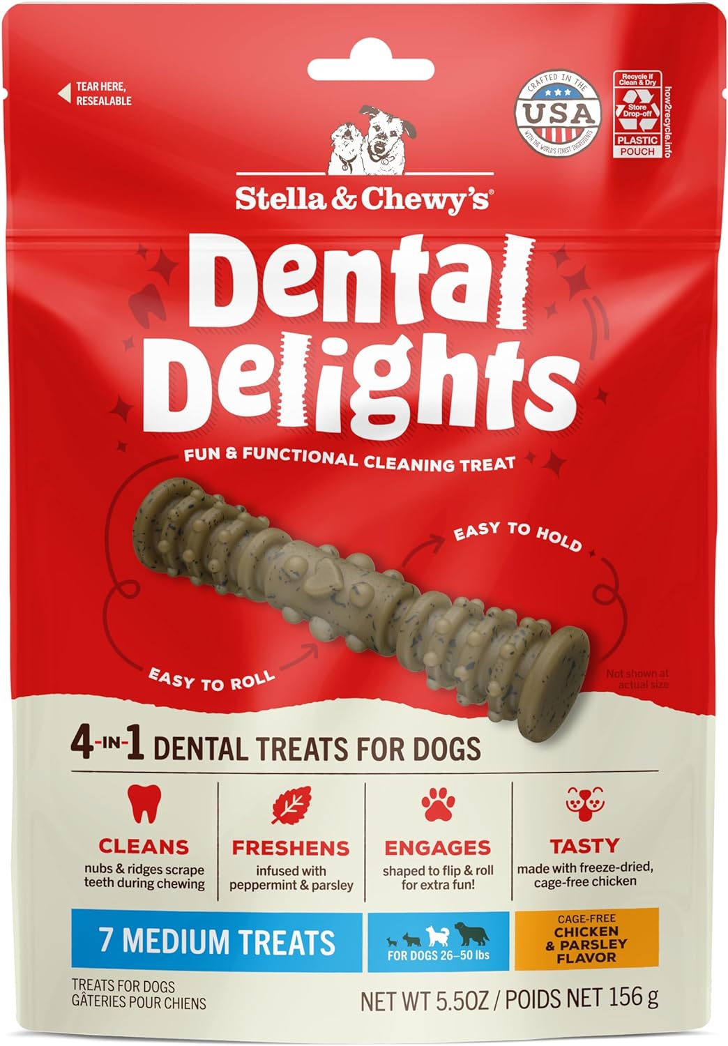 Stella and Chewy's Dental Delights - 4 in One Dental Treats for Dogs