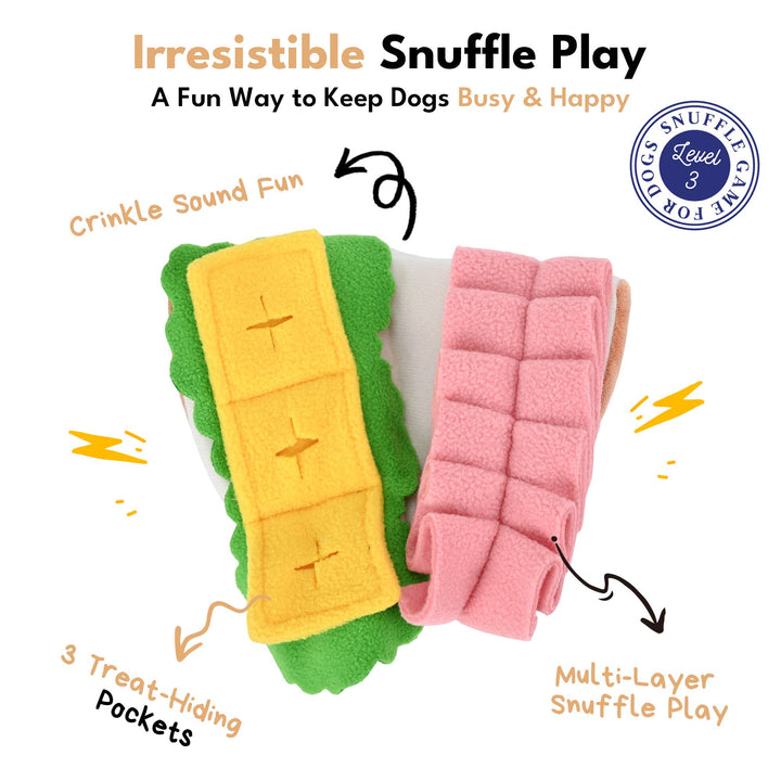 CHEWFFON Half Sandwich Snuffle Interactive Dog Toy