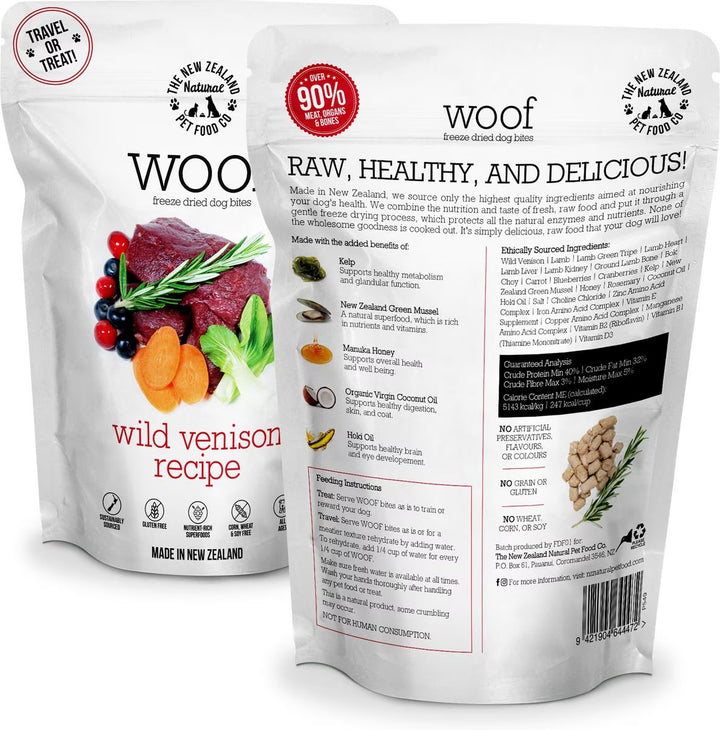 WOOF Freeze-Dried Dog Food - Wild Venison Recipe