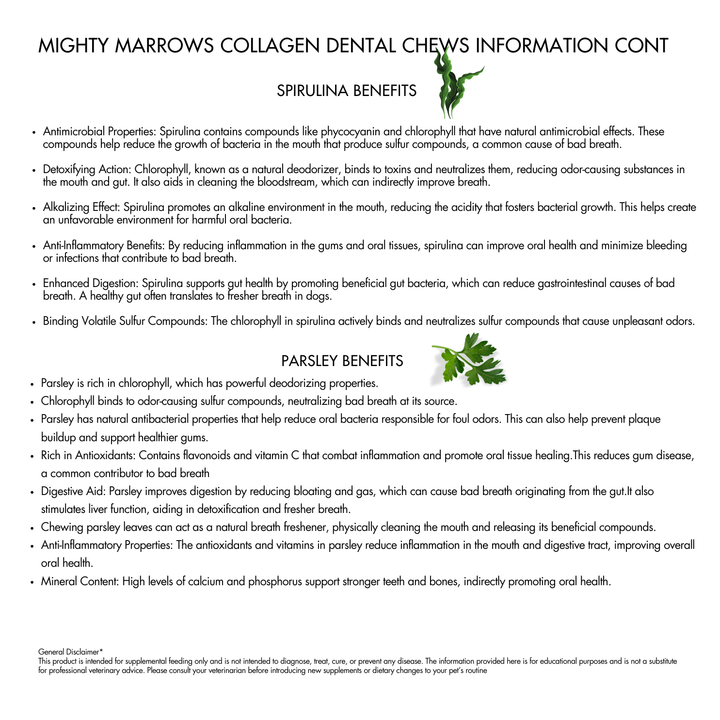 Mighty Marrows Collagen Dental Chew - Bacon