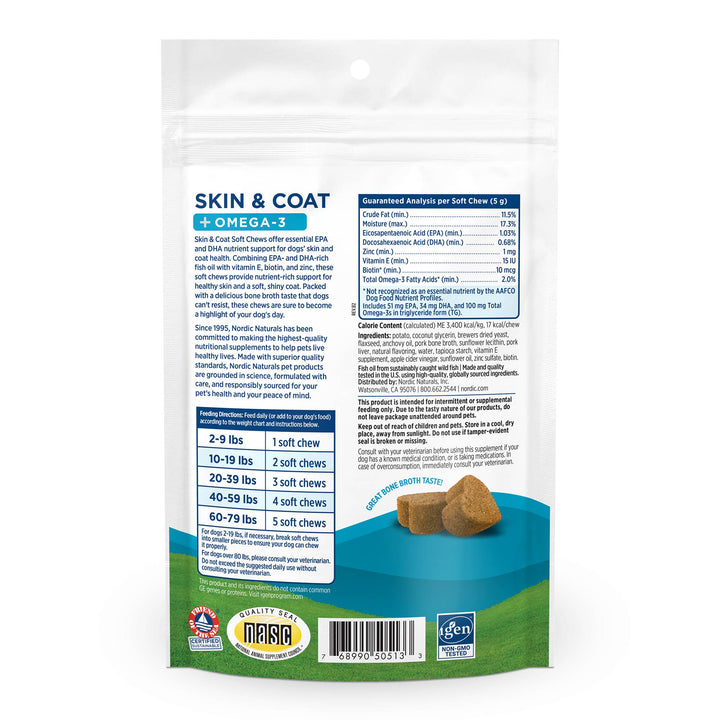 Pet Skin & Coat + Omega-3 Soft Chews