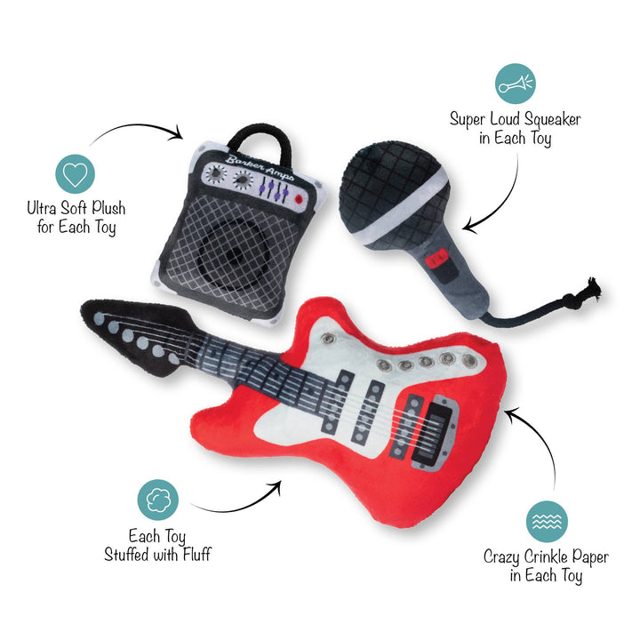READY TO ROCK 3 PIECE MULTI PACK DOG TOY SET