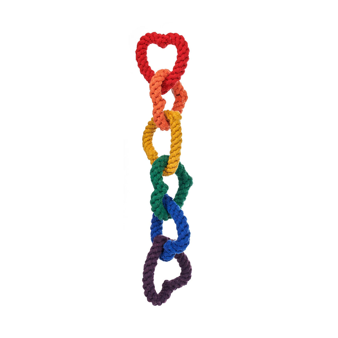 Chain of Hearts Rainbow Rope Toy