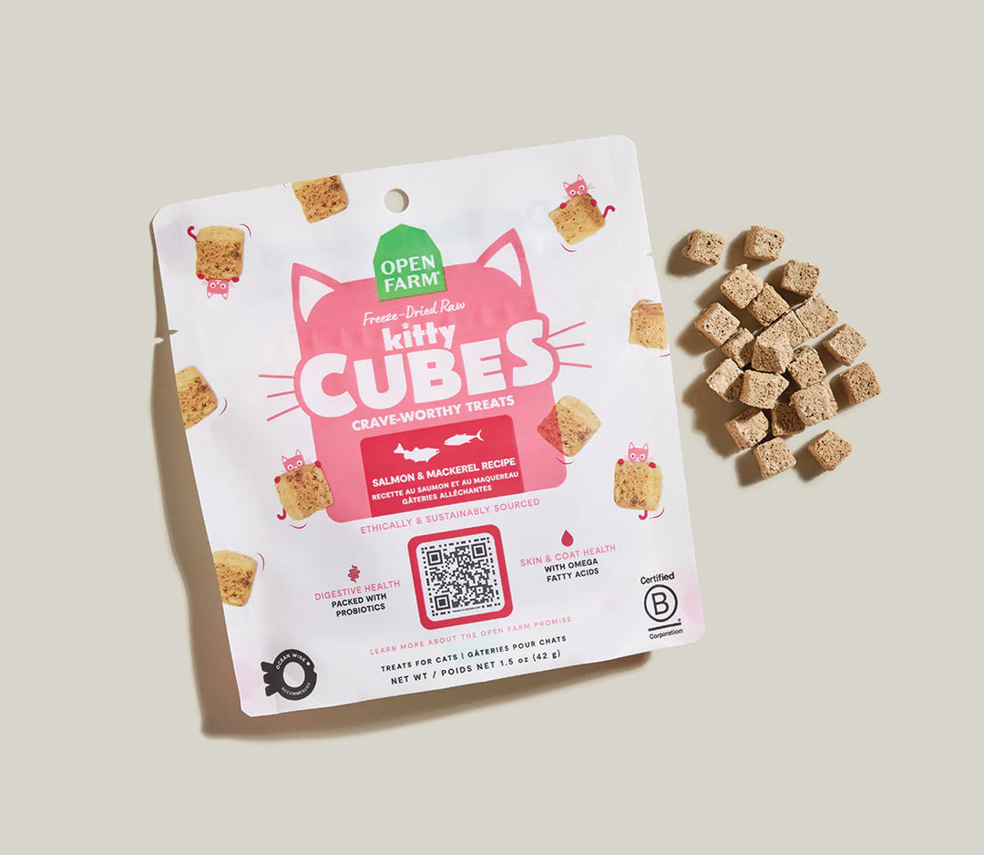 Open Farm Freeze Dried Raw Kitty Cubes Salmon & Mackeral