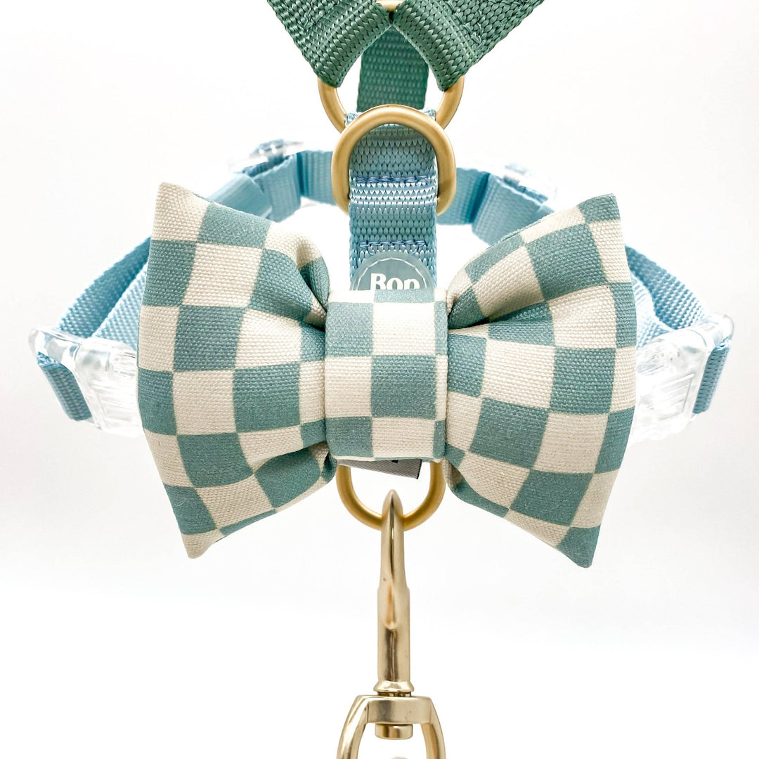 Bow Tie | Aqua Checkerboard