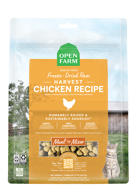 Grain-Free Harvest Chicken Freeze-Dried Raw Recipe for Cats (Meal or Mixer, 9 oz)