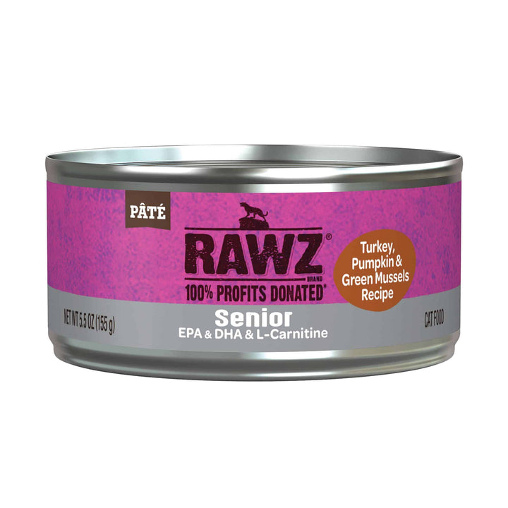 RAWZ Senior Pate Cat Food - Turkey, Pumpkin & New Zealand Green Mussels