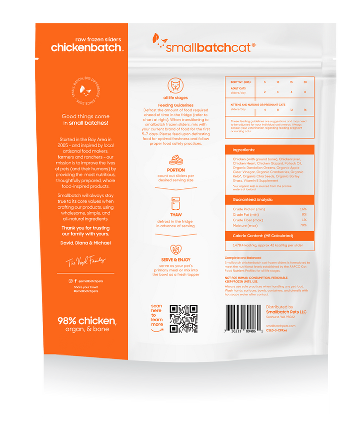 ChickenBatch Frozen Raw Food for Cats