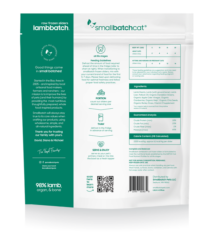 SmallBatch Frozen Raw Food for Cats