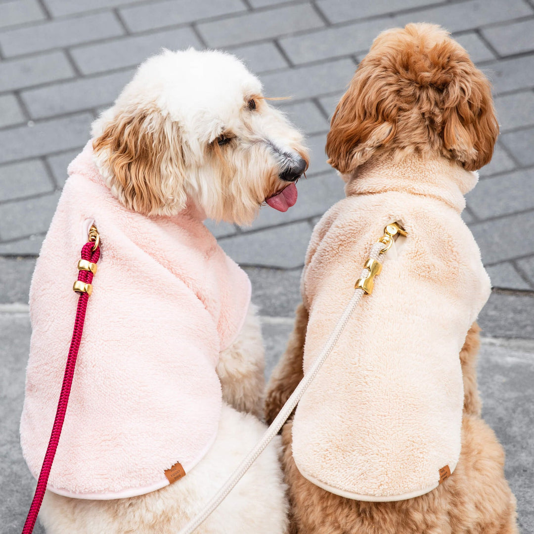 Wheat Quarter-Zip Sherpa Dog Jacket