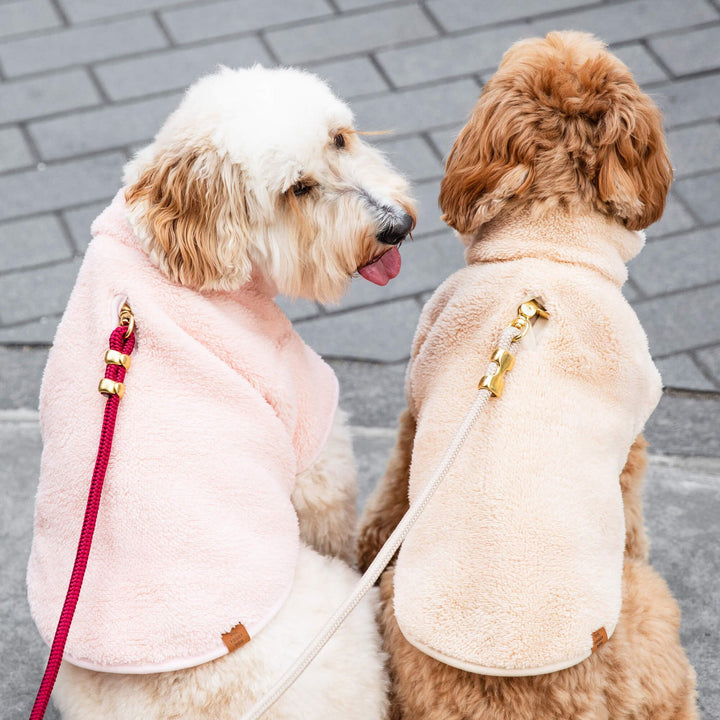 Wheat Quarter-Zip Sherpa Dog Jacket