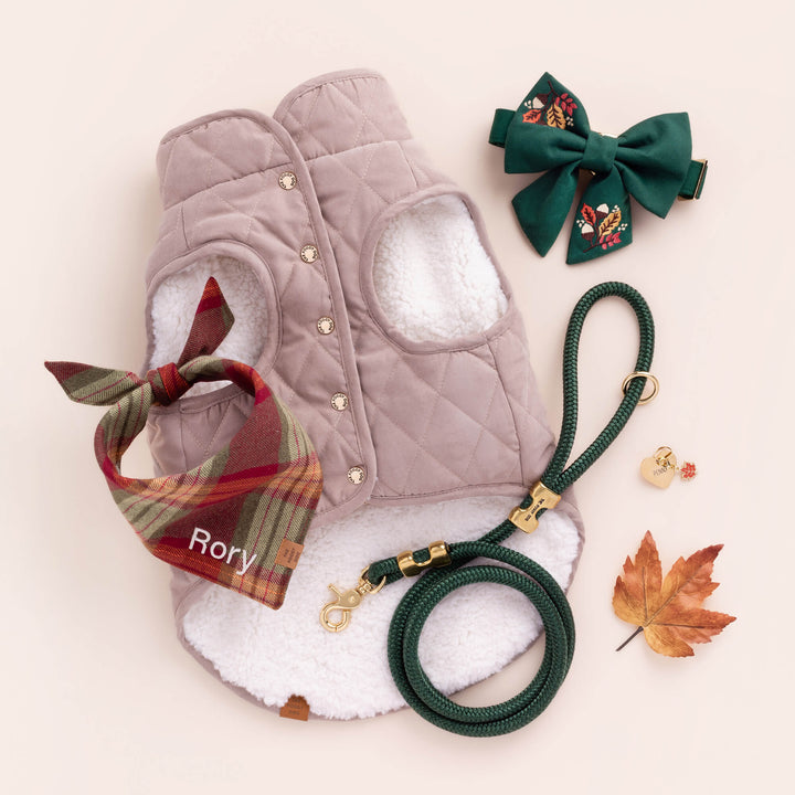 Fawn Sherpa-Lined Reversible Dog Jacket
