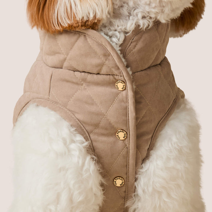 Fawn Sherpa-Lined Reversible Dog Jacket