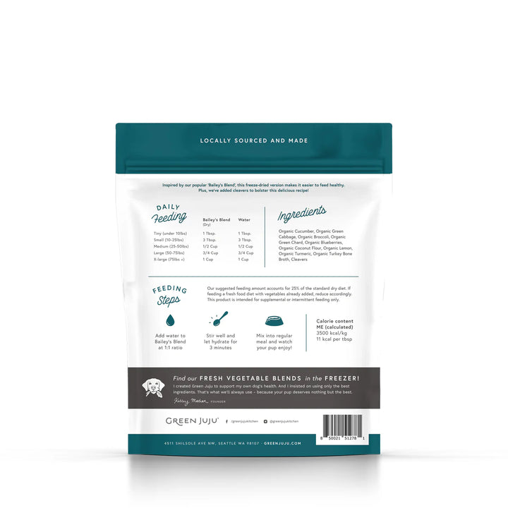 Bailey’s Blend with Cleavers - Freeze Dried Vegetable Blend for Dogs & Cats