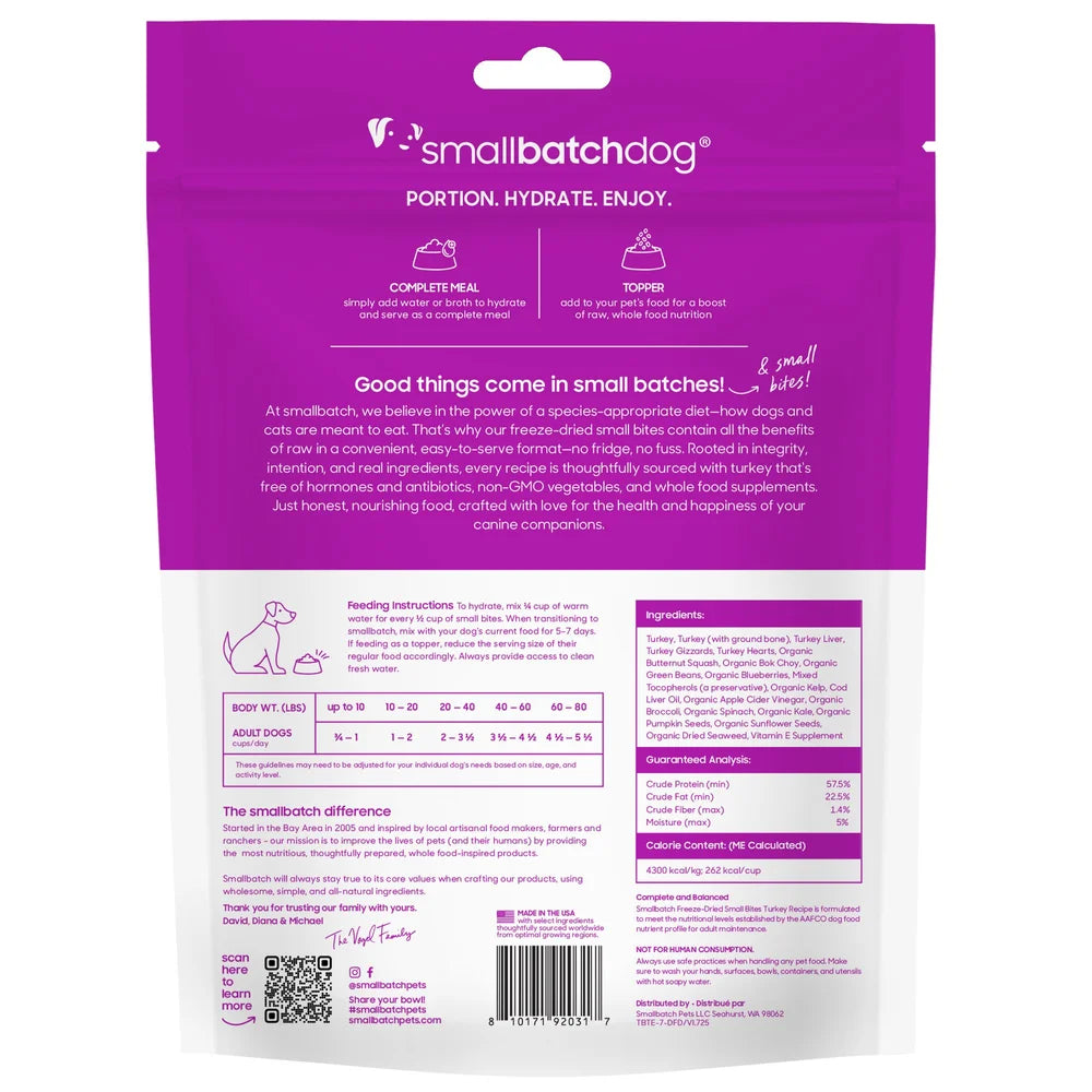 Freeze-Dried Raw Small Bites Turkey Recipe