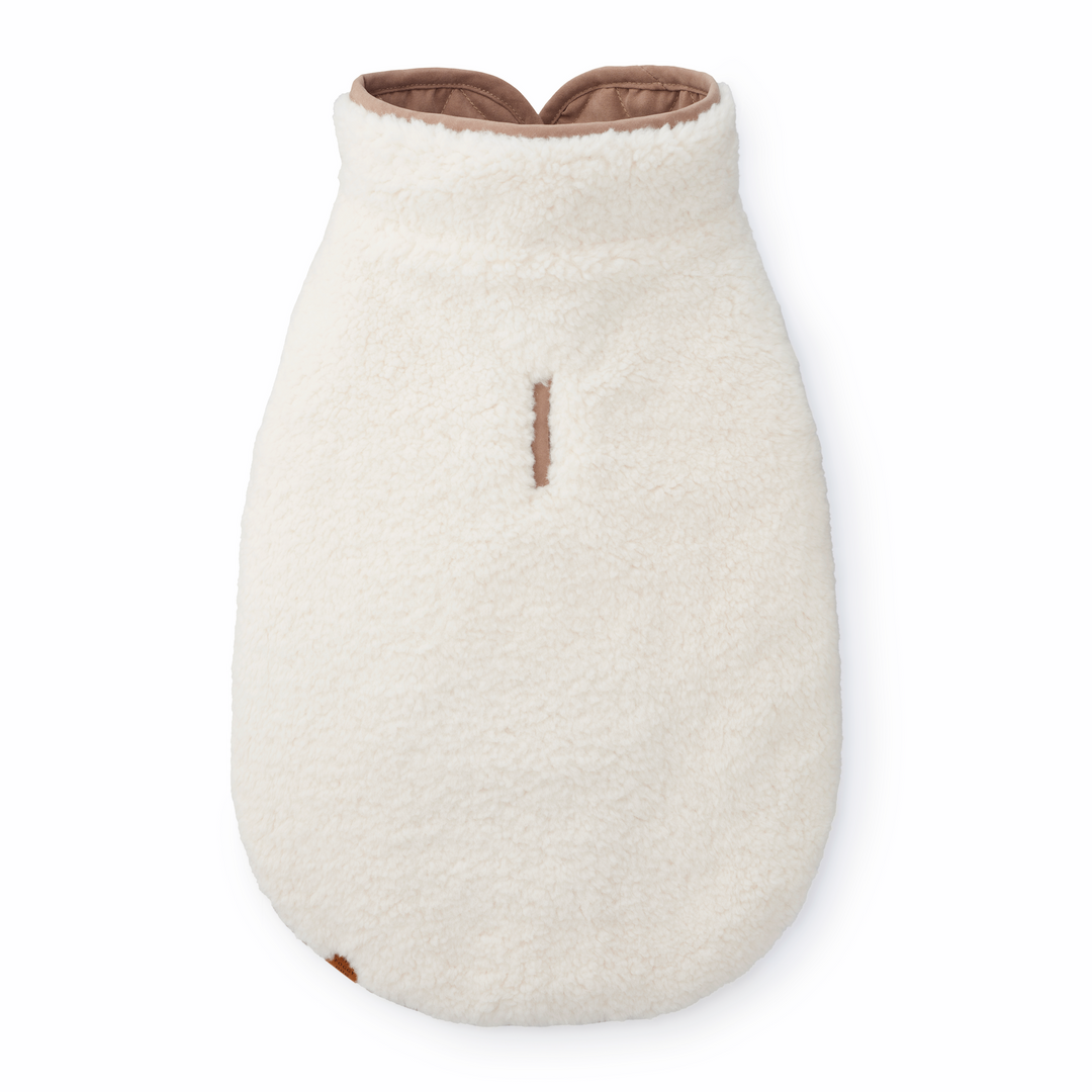 Fawn Sherpa-Lined Reversible Dog Jacket