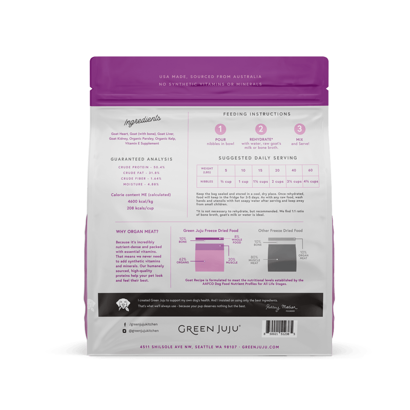 Goat Recipe - Limited Ingredient Freeze-Dried Raw Food for Dogs (14 oz)