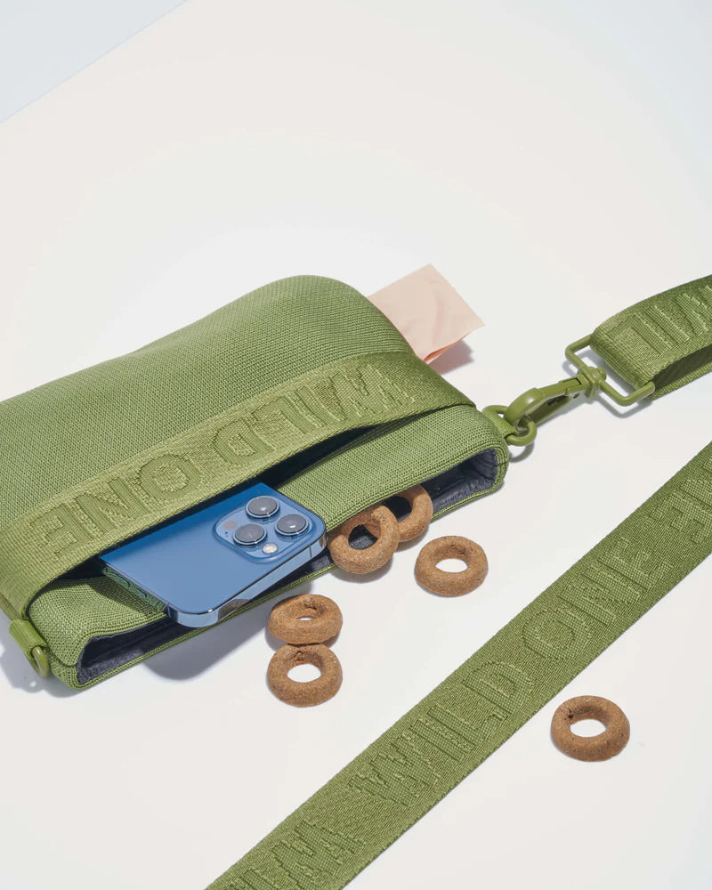 Recycled Knit Cross Body Treat Pouch with Built-In Waste Bag Dispenser