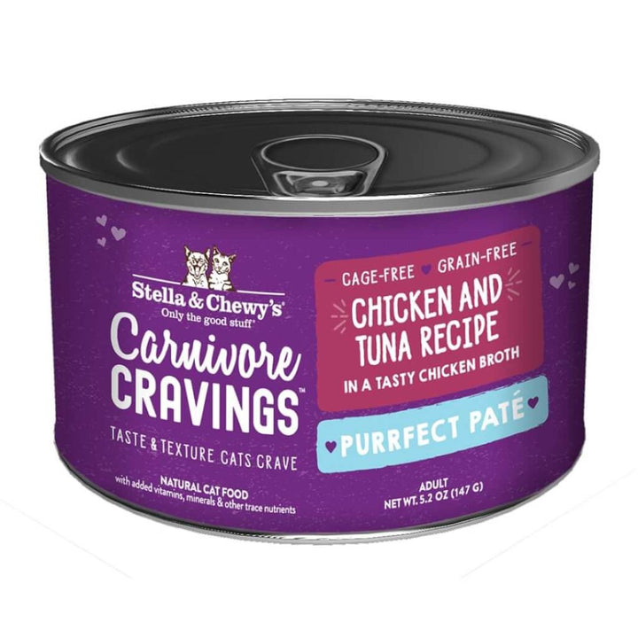 Carnivore Cravings Purrfect Pate - Chicken & Tuna Recipe - Wet Cat Food (5.2 oz)