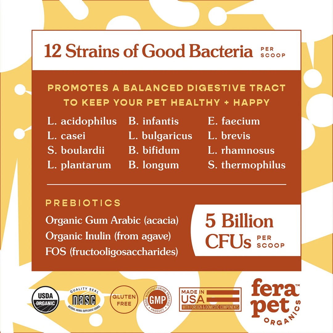 Probiotics + Prebiotics Supplement for Dogs & Cats