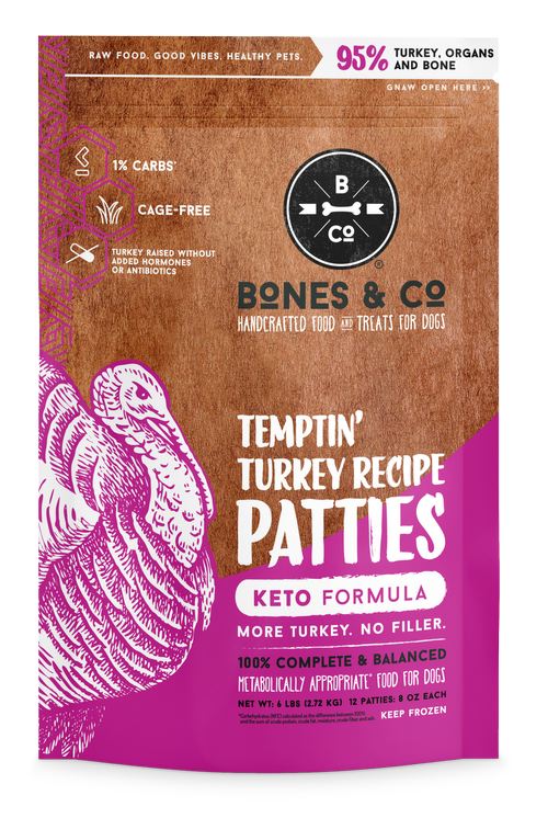 TEMPTIN’ TURKEY RECIPE PATTIES - Raw Frozen Dog Food