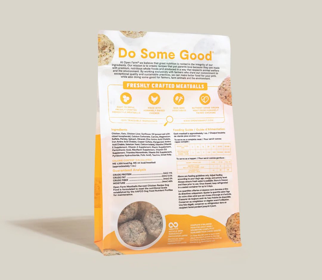 Frozen Gently Cooked Meatballs - Dog Food, Topper, Treat
