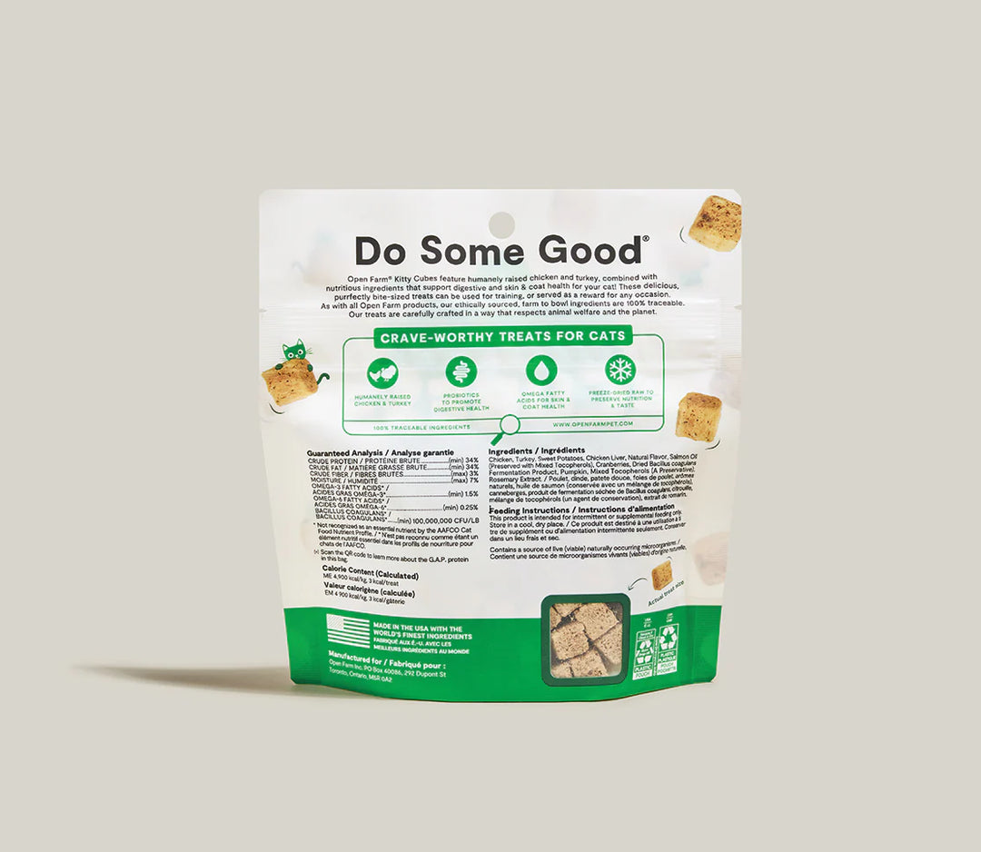 Open Farm Freeze Dried Raw Kitty Cubes Chicken & Turkey