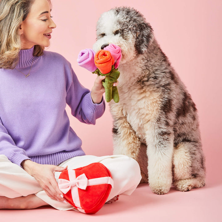 Bouquet of Roses Valentine's Day Interactive Snuffle Dog Toy