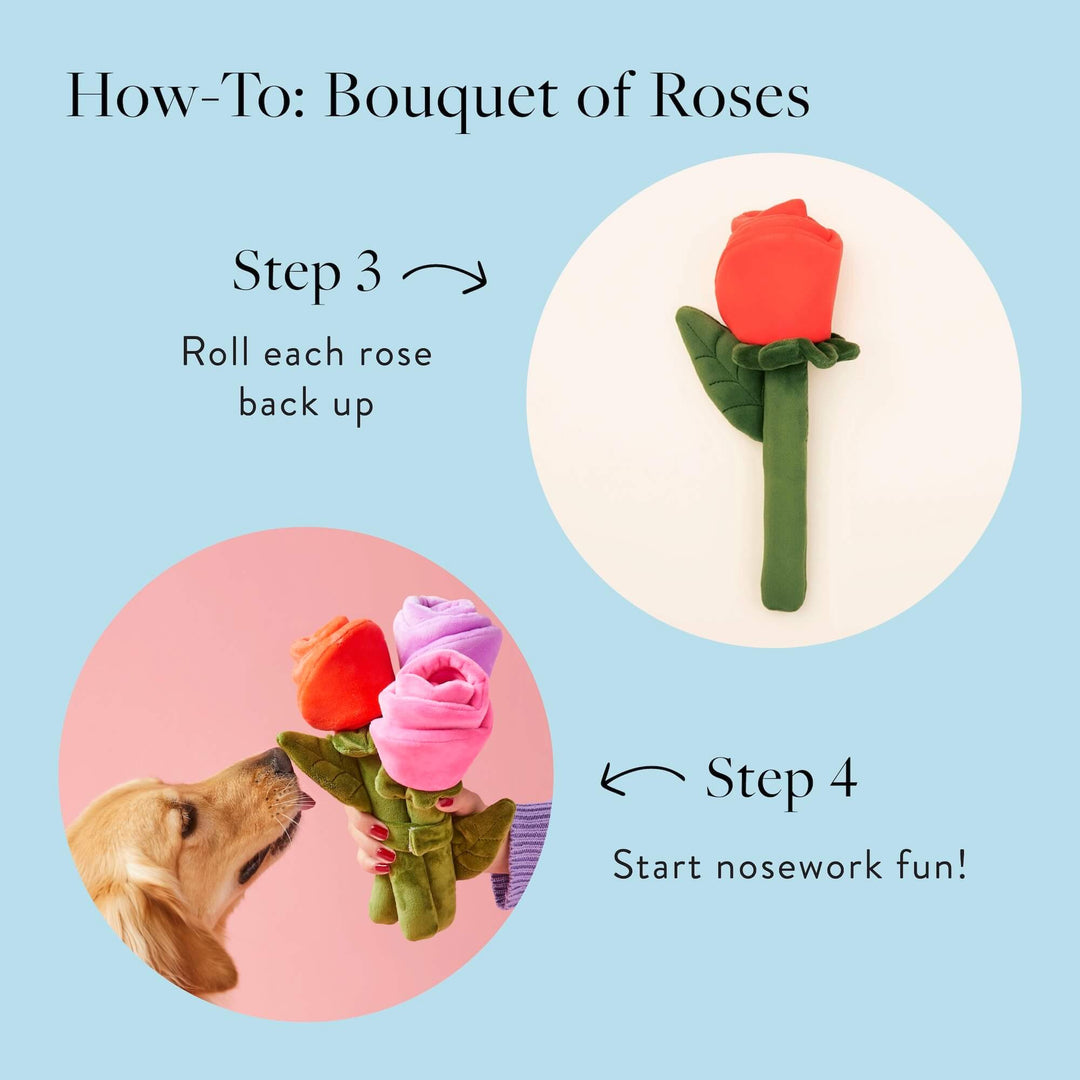 Bouquet of Roses Valentine's Day Interactive Snuffle Dog Toy