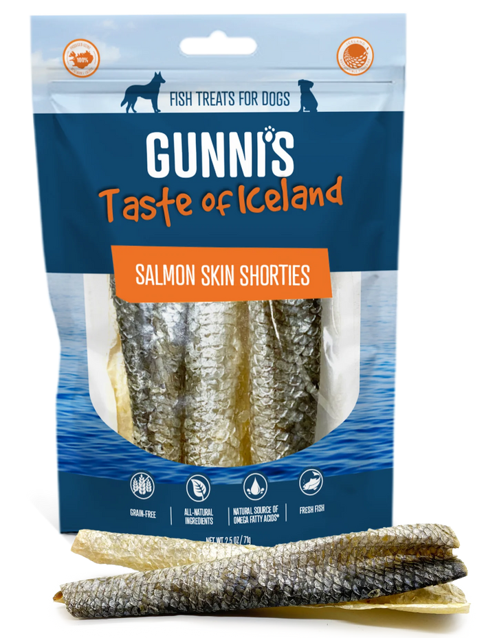 Salmon Skin Shorties - Fish Treats for Dogs & Cats (2 oz)