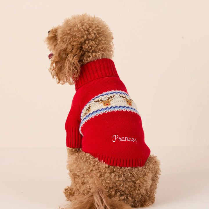 Reindeer Fair Isle Bobble Dog Sweater
