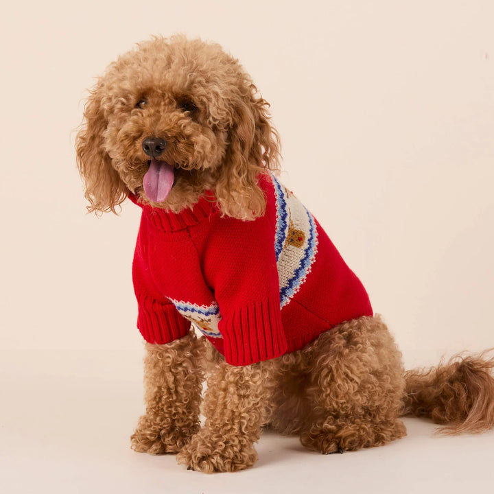 Reindeer Fair Isle Bobble Dog Sweater