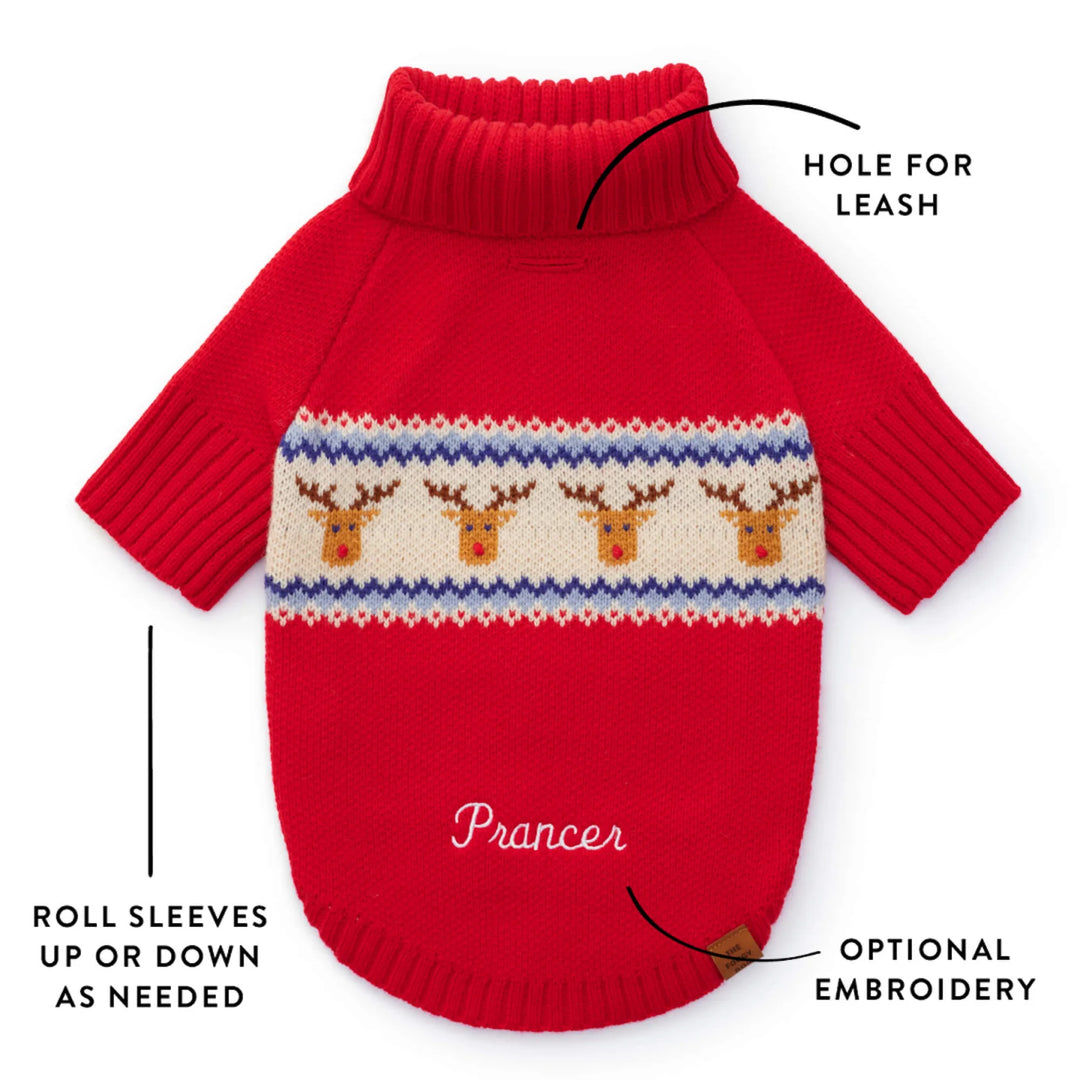 Reindeer Fair Isle Bobble Dog Sweater