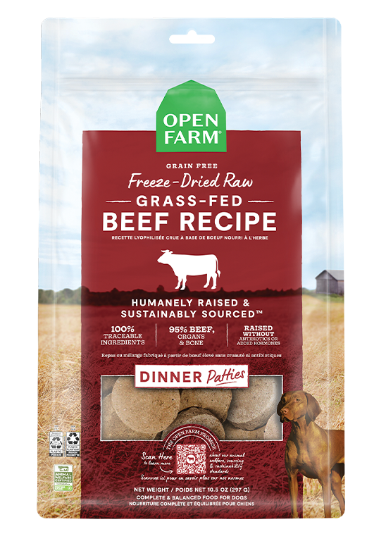 Grass-Fed Beef Freeze-Dried Raw Patties for Dogs