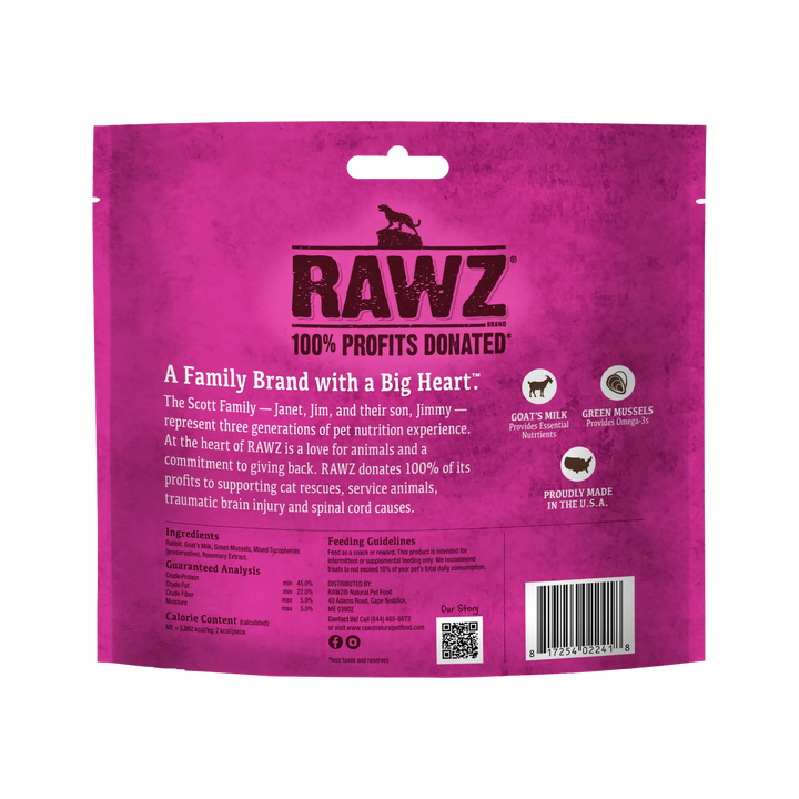 RAWZ Raw Freeze Dried Rabbit, Goat’s Milk, & Green Mussels