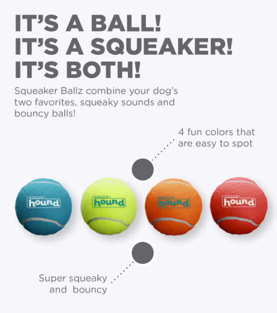 Squeaker Ballz Squeaky Tennis Balls