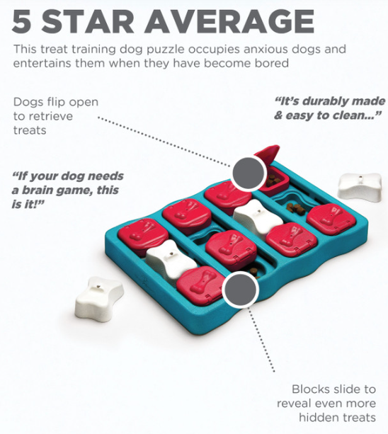 Dog Brick Interactive Treat Puzzle Dog Toy