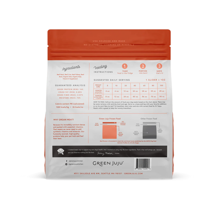 Green Juju Frozen Raw Food for Dogs