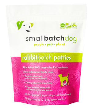 RabbitBatch Frozen Raw Patties for Dogs